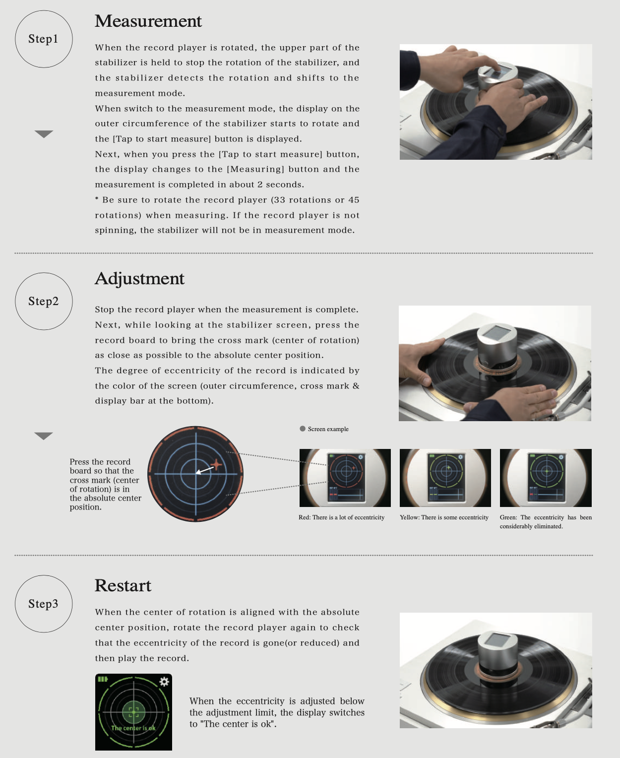 DS Audio ES-001 Stabilisator zur Exzentrizitätserkennung