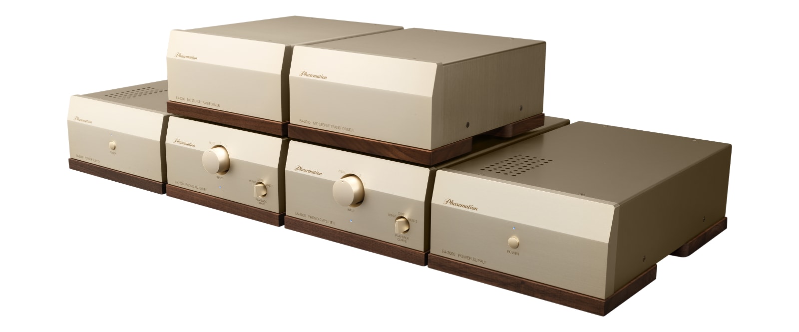 Phasemotion EA-2000 MM/MC Phonoverstärker mit Übertragern und ausgelagerten Netzteilen